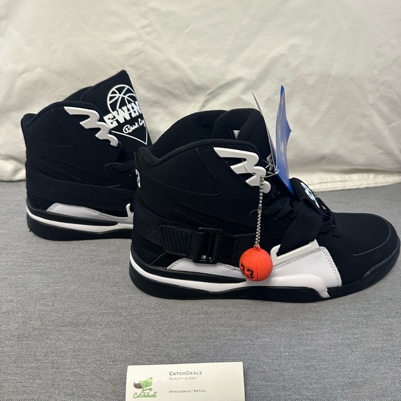 PATRICK EWING 9.5 MENS SNEAKERS 33 CONCEPT HI BLACK WHITE BASKETBALL SHOES CHARM - Picture 15 of 16